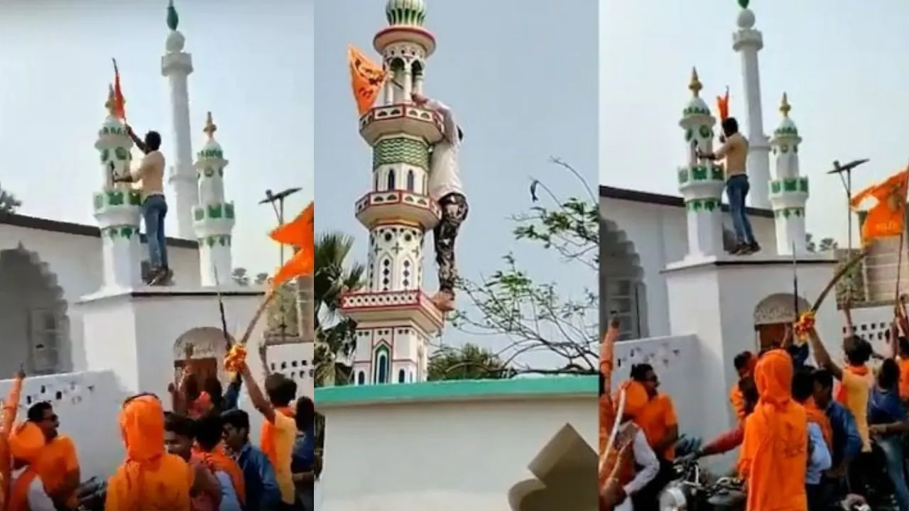मस्जिद पर लहराया भगवा झंडा, महाराष्ट्र के बाद कर्नाटक में भी मचा लाउडस्पीकर का हंगामा