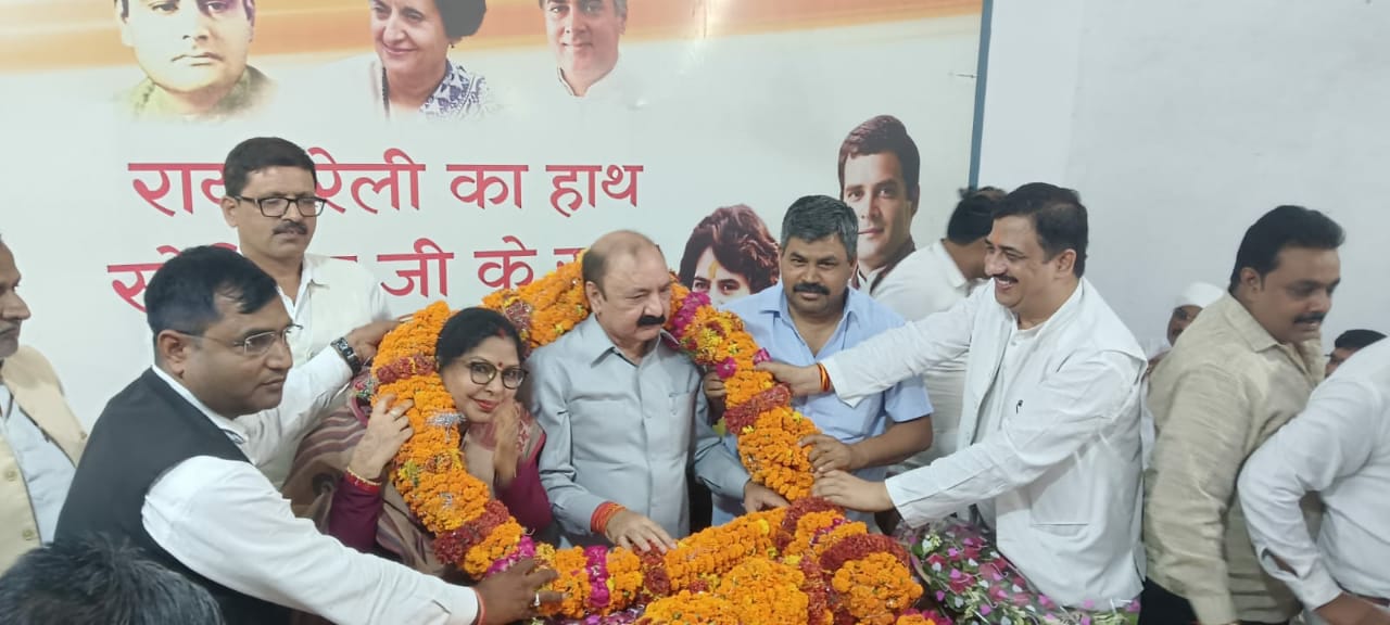 Amethi MP Kishori Lal Sharma received grand welcome at Tilak Bhawan
